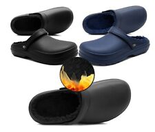 Mens Clogs Warm Fleece Lined Thermal Garden Clogs Faux Fur Slippers House Shoes