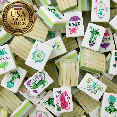 Engraved american mahjong - american,