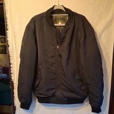 Superdry Machined Mens Black Bomber Jacket Size M UK MFG CO