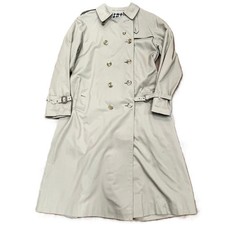 Burberrys of London Long Trench Coat Size 12 Regular Beige Ladies (BFD)