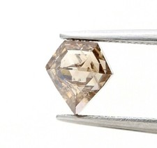 Solitaire Natural Diamond 1.58ct Intense Brown Pentagon Double Rose Cut For Gift