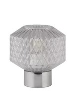 Pagazzi Zina Clear Glass & Chrome Table Lamp, Modern Bedroom, Living Space 