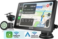 ATOTO P8 Portable 7'' QLED Display Car GPS Stereo with HD 1080P Rear DVR Cam