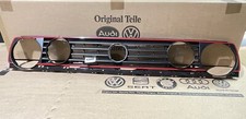 VW Golf MK2 Twin Headlight Radiator Grill Satin Black Red stripe Genuine New B