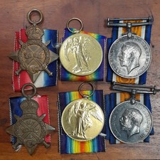 TWO WW1 MEDAL GROUPS
