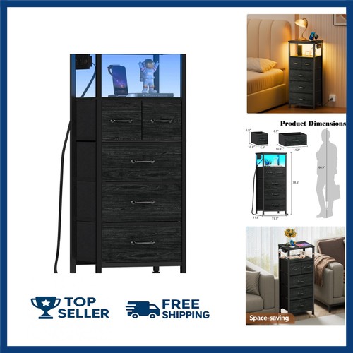 Storage dresser with led - dresser,