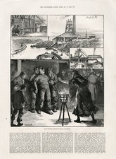 MINING COLLIERY EXPLOSION AT ACCRINGTON ANTIQUE 1883 PRINT ENGRAVING b9