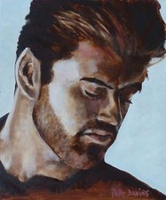 NEW ORIGINAL PETE DAVIES  OIL "George Michael wham Freedom Faith Canvas PAINTING