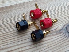 Set 4 genuine TANNOY correct 4mm speaker speakers sockets gold plated (827)