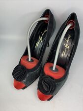 Mary G Ultimate Collection Ladies Court Heel Shoes Black bow Flower uk7 Z63