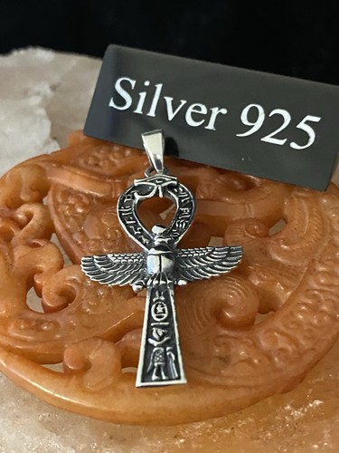 Silver winged ankh and scarab - winged,