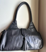 M&S Collection Black Genuine Soft Leather Handbag - BNWOT