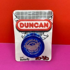 Vintage Duncan Yo Yo Yoyo Butterfly 3058 Transparent Blue Carded Toy MOC 1990s