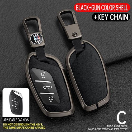 Alloy leather car key case - leather,