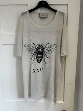 Gucci white printed bee t