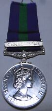 EIIR CAMPAIGN GENERAL SERVICE MEDAL CANAL ZONE CLASP TO O'GRADY RASC BOXED