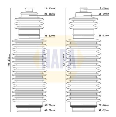 Steering bellow kit front - bellow,