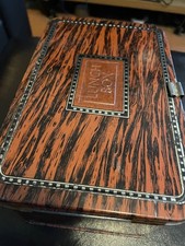 Vintage metal Lunch Box Lunchbox Wood style pattern Arts & Crafts Western theme