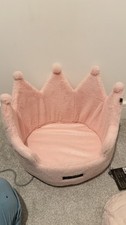 Nandog Pet Gear Pink Faux Fur Crown Pet Bed 35x35cm( FREE DELIVERY) cat dog