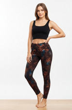 Ladies Printed Leggings Full Length Stretchy Trouser Casual Pants Plus Size UK