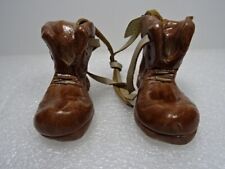 Pair Of Hand Made Pottery Hob Nailed Boots. Biddle Ceramics Torquay