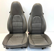 Porsche 996 986 Boxster Graphite Grey Ruffled Leather Full Electric Heated Seats