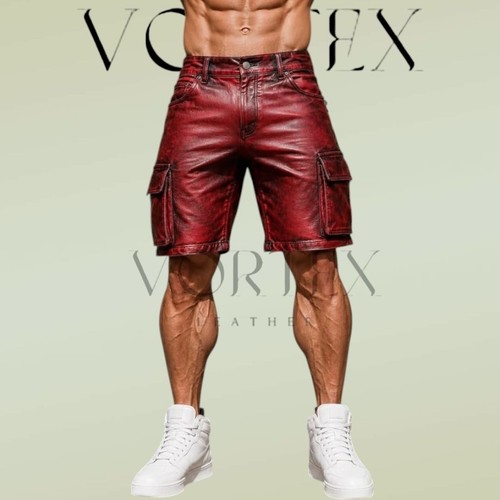 Men genuine leather cargo - leather,