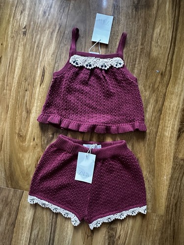 Bnwt zara burgundy kids knit - zara,