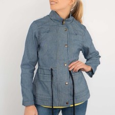 White Stuff Layla Stripe Denim Jacket Size 12