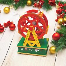 Mechanical Ferriswheel Music Box Wooden Christmas Decoration Ornament Festive