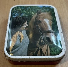 Vintage Bluebird Toffee Tin. Lid Shows Picture Of Girl And Pony Circa 1960s