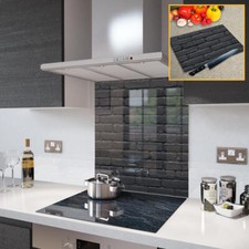 Glass Splashbacks Black Brick