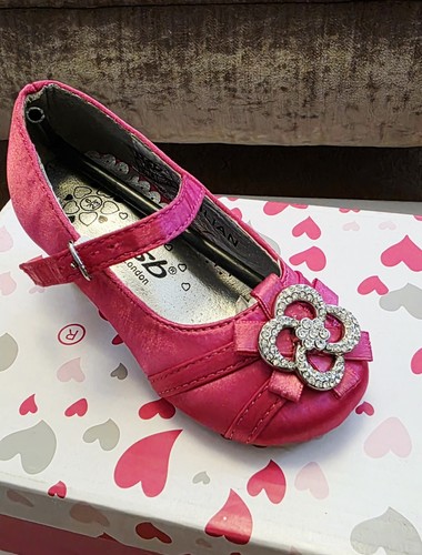 Girls pink satin diamante - girls,