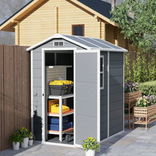 Spacious Grey Tool Shed -