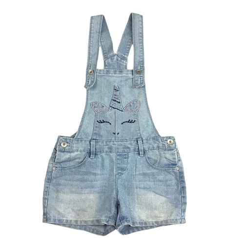Blue denim unicorn romper - denim,