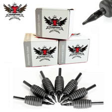 Disposable Tattoo Tubes 25mm 1" - Sterile Silicone Grip Tip - Round Flat Diamond