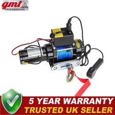 Gearzaar Electric Winch 1400w & wire remote 12V Synthetic Rope Recovery Workshop