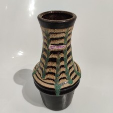 Decorative Scheurich Fat Lava Striped WGP Vintage 209-18 Vase & Original Label