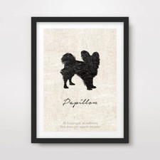 PAPILLON DOG ART PRINT POSTER