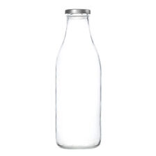 1L Glass Milk Bottle and Lid
