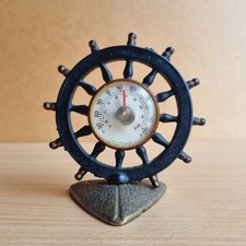 Vintage Ship/Marine Wheel Thermometer 4"