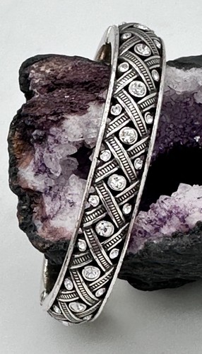 Brighton crystal hinged bangle - crystal,