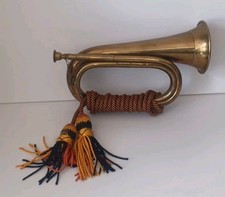 Vintage military brass bugle - vintage,