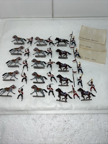 Metal toy soldiers - on, horses