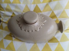 VINTAGE 1940s BOURNE DENBY STONEWARE POTTERY BED WARMER REG.NO.837182/838283