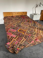 XL handmade patchwork of Indian fabrics with mirror work 1.8 x 2.3m wall hanging