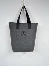 Mercedes-Benz Grey Felt Tote Bag with Logo Black Handles 100% Polyester