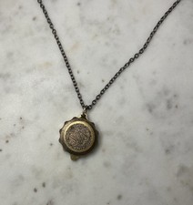 Vintage SOS Talisman Brass Tone St Christoper Medical Emergency Info Pendant 