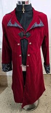 Mens Red Black Velvet Goth