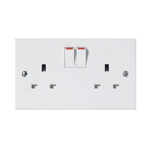 Wall socket white twin double - wall,